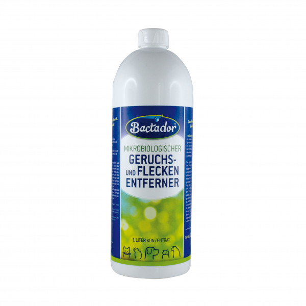 Bactador 1L. Koncentrát .Odstraňovač zápachu a škvŕn po biologických znečisteniach 