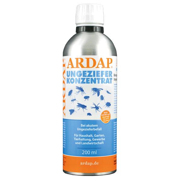 ARDAP -STOP škodcom,  KONCENTROVANÝ- roztok proti škodcom určený najmä pre veterinárov a chovateľov zvierat 200ml
